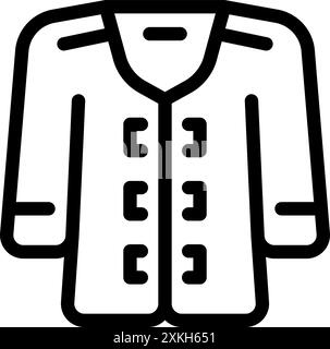 Simple, bold lined icon of a fashionable jacket, perfect for representing clothing and style Stock Vector