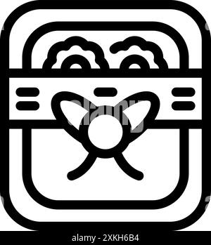 Electronic fly trap attracting a fly with ultraviolet light, outline icon Stock Vector