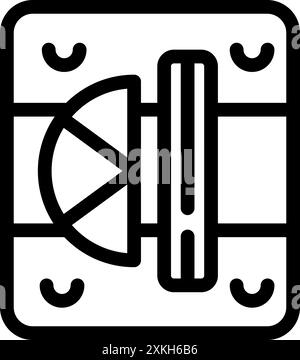 Line art icon of a hydroelectric dam generating renewable energy Stock Vector