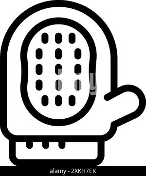 Kitchen glove protecting a hand from the heat of hot dishes while cooking Stock Vector