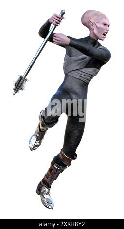 3D rendering of a fantasy alien isolated on white background Stock ...