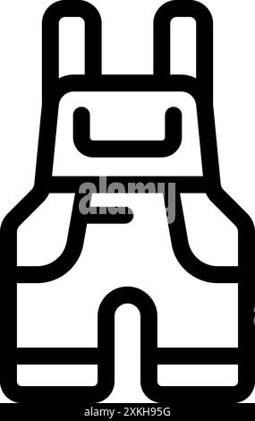 Blacksmith wearing dungarees with work clothes icon for apps and websites Stock Vector