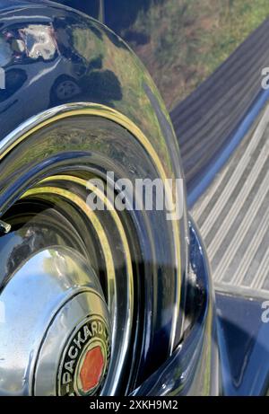 classic american packard car spaare wheel holder and running board norfolk england Stock Photo