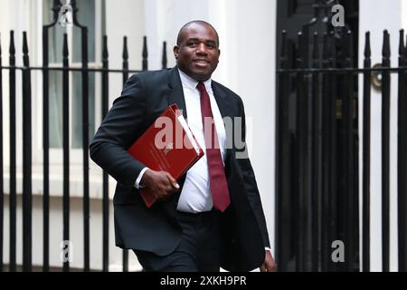 London, UK. 23rd July, 2024. David Lammy, Britain's Foreign Secretary arrives in Downing Street to attend the weekly Cabinet meeting in London. Credit: SOPA Images Limited/Alamy Live News Stock Photo