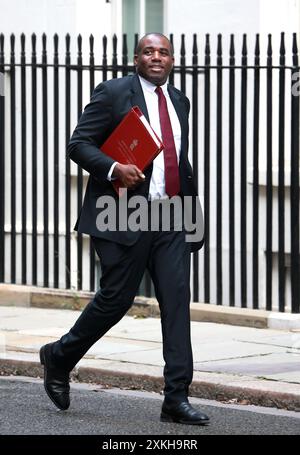 London, UK. 23rd July, 2024. David Lammy, Britain's Foreign Secretary arrives in Downing Street to attend the weekly Cabinet meeting in London. Credit: SOPA Images Limited/Alamy Live News Stock Photo