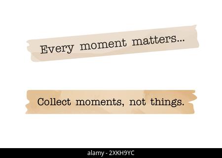 Ripped old paper, yellowed, on typewriter, tape collage item. with old text. vector Stock Vector