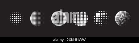 Logo design element. Halftone circular dotted frames set. Vector illustration Stock Vector
