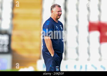 Manager Mark Robins (Manager Coventry City) prior to the Pre-season Friendly match between Stevenage and Coventry City at the Lamex Stadium, Stevenage on Tuesday 23rd July 2024. (Photo: Kevin Hodgson | MI News) Credit: MI News & Sport /Alamy Live News Stock Photo