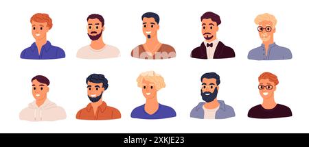 Stylish man. Cartoon male characters. Men in fashion clothes. Flat ...