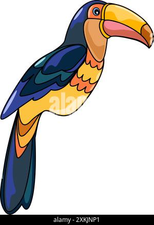 Toucan in cartoon style isolated on white background vector illustration Stock Vector