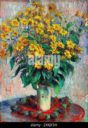 Jerusalem Artichoke Flowers (1880) by Claude Monet. Original from the National Gallery of Art. Stock Photo