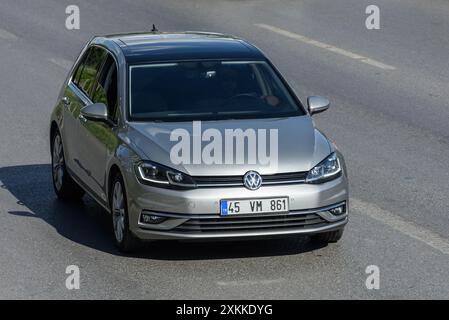 ISTANBUL-TURKEY, JULY 7, 2024: Volkswagen Golf is a compact car produced by the German automotive manufacturer Volkswagen. Stock Photo