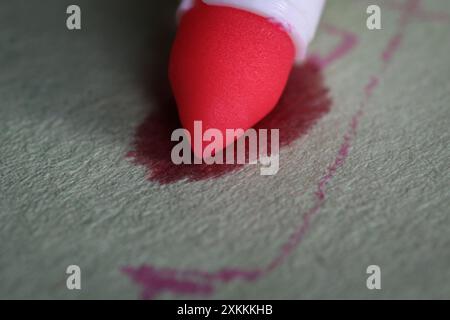 Close up image of coloring pen on paper Stock Photo