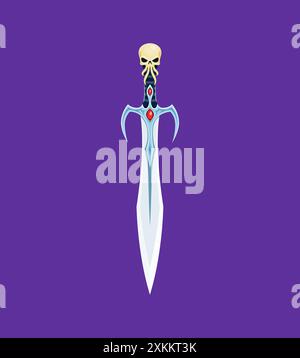 Magical cartoon glaive sword blade. Fantasy sword or medieval stiletto ...