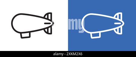 Airship icon logo sign vector outline in black and white color Stock Vector