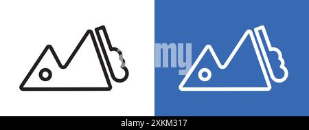 avalanche icon logo sign vector outline in black and white color Stock Vector