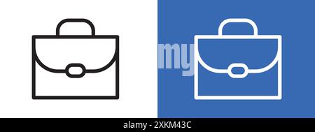 Briefcase icon logo sign vector outline in black and white color Stock Vector