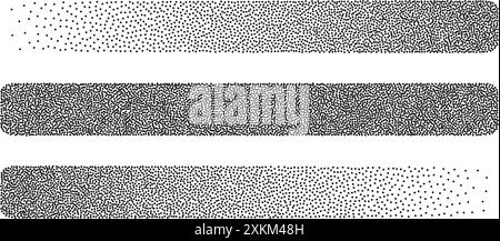 Dotwork abstract shapes in black grain texture Stock Vector