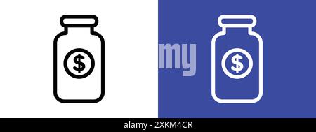 Business Remedy icon logo sign vector outline in black and white color Stock Vector