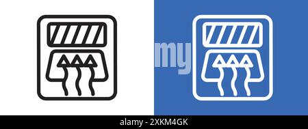 Car demister icon logo sign vector outline in black and white color Stock Vector