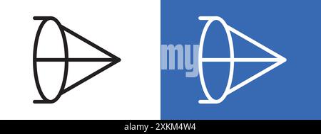 convex icon logo sign vector outline in black and white color Stock Vector