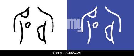 Contact Dermatitis icon logo sign vector outline in black and white color Stock Vector