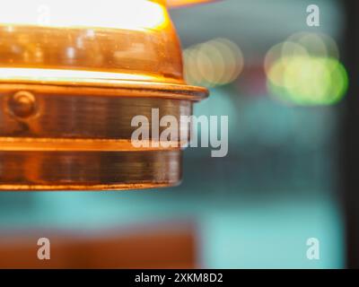 Close up of Vintage Brass lamp details Stock Photo
