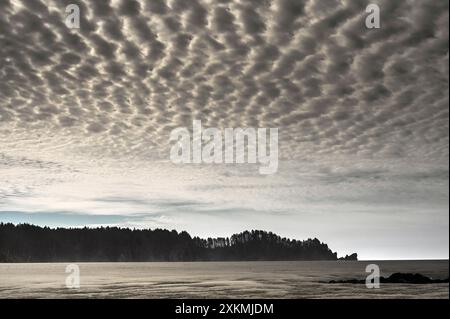 Dramatic clouds over Second Beach Olympic National Park, WA Stock Photo