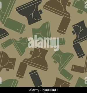 Toilet pot Military pattern seamless. WC Army background. Toilet Soldier's protective texture Stock Vector