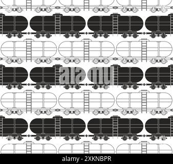Tank Railway carriage pattern seamless. carriage gas background Stock Vector
