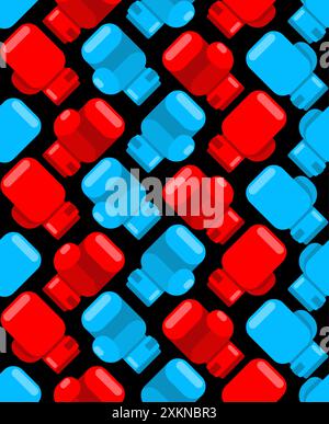 Boxing glove pattern seamless. boxing accessory background. Boxer uniform texture Stock Vector