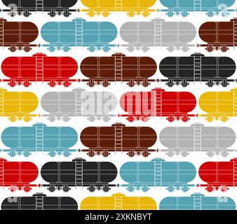 Tank Railway carriage pattern seamless. carriage gas background Stock Vector