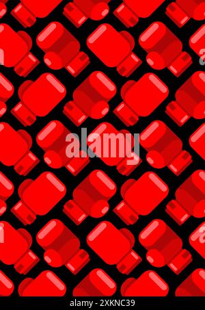 Boxing glove pattern seamless. boxing accessory background. Boxer uniform texture Stock Vector
