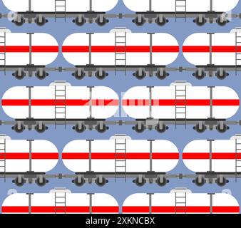 Tank Railway carriage pattern seamless. carriage gas background Stock Vector