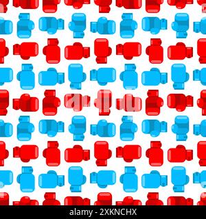 Boxing glove pattern seamless. boxing accessory background. Boxer uniform texture Stock Vector