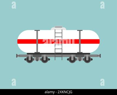 Tank Railway carriage isolated. carriage gas Stock Vector