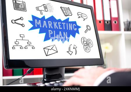 Marketing plan concept shown on a computer screen Stock Photo