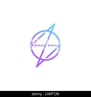 Thunder Line Logo vector Illustration. Thunder Icon Stock Vector