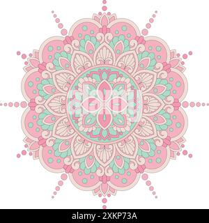 Decorative Colorful Floral Mandala Design. Ornament Vector Illustration. Stock Vector