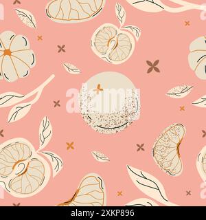 This is a seamless pattern on a pink background Stock Vector
