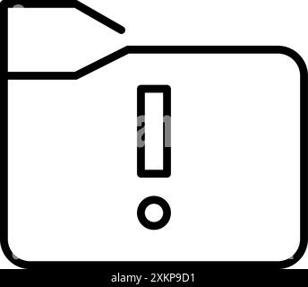 Important folder alert. Exclamation mark for security warning. Pixel perfect vector icon Stock Vector