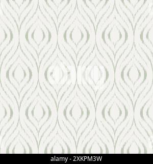 Seamless ikat pattern. Aztec ethnic design. Zigzag motif. Green embroidery background. Geometric prints for textiles. Abstract tribal carpet. Batik Stock Vector
