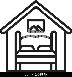 Accomodation icon vector image. Suitable for mobile application web application and print media. Stock Vector