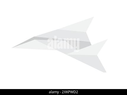 White paper plane flying, cute idea of letter and online message vector illustration Stock Vector