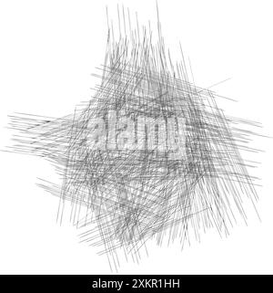 Scribbles pencil vector texture. Isolated transparent chaotic straight black lines Stock Vector
