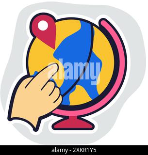 Vector illustration of a hand pointing Stock Vector