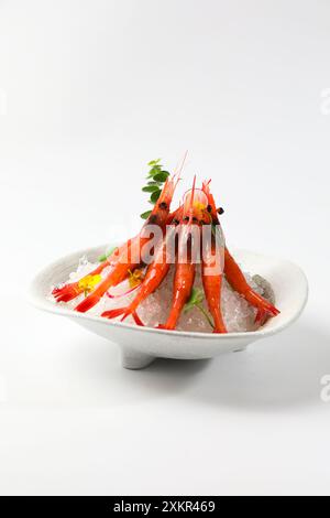 Fresh sweet shrimp sashimi caught in Hokkaido, Japan Stock Photo