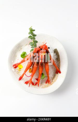 Fresh sweet shrimp sashimi caught in Hokkaido, Japan Stock Photo