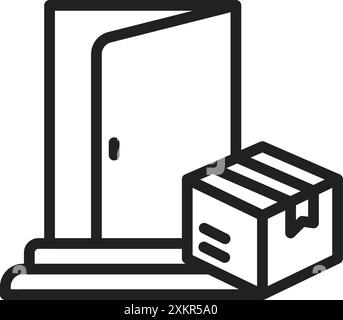 Door Delivery icon vector image. Suitable for mobile application web application and print media. Stock Vector