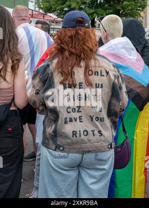 Glasgow, Scotland, UK. July 20th 2024: Glasgow Pride at the Barras and Glasgow Green. Stock Photo